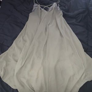 Army green flow dress